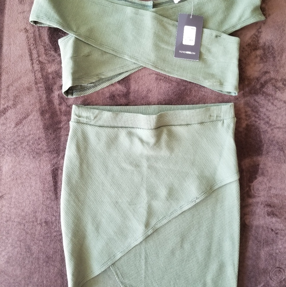 Crop top and skirt set